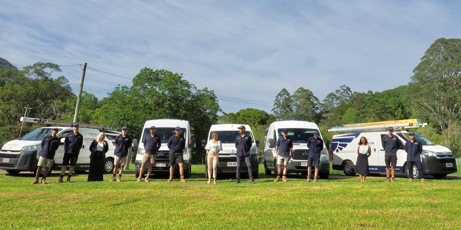 Adamson Electrical team and vans — Gold Coast