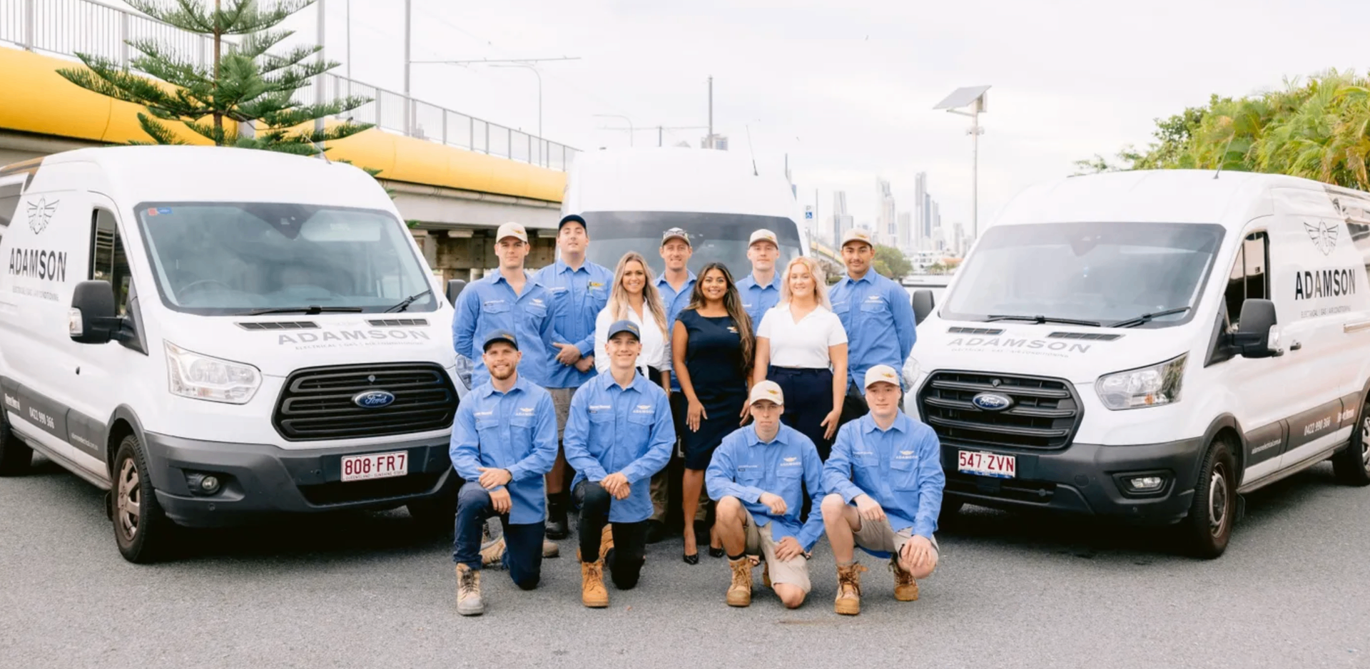 The Adamson Electrical team and fleet